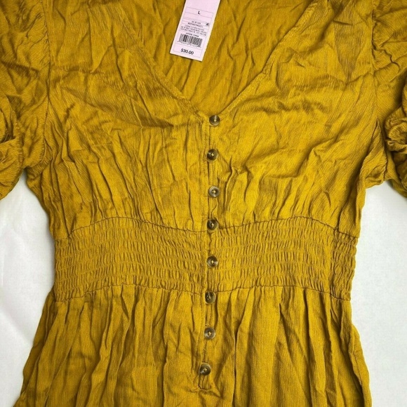 Wild Fable Balloon Sleeve V-Neck Button Romper - Picture 2 of 3